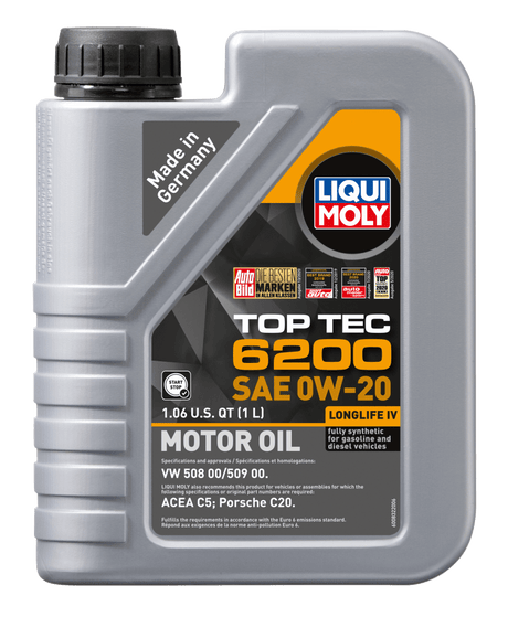 LIQUI MOLY - LIQUI MOLY 1L Top Tec 6200 Motor Oil 0W20 - Case of 6 - Panda Motorworks