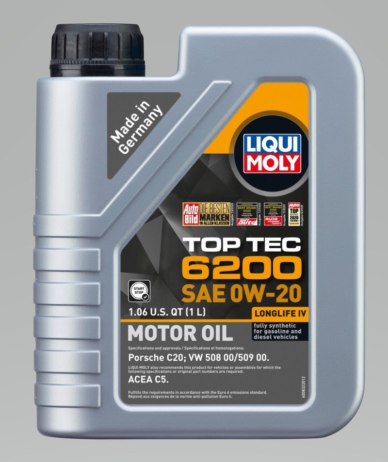 LIQUI MOLY - LIQUI MOLY 1L Top Tec 6200 Motor Oil 0W20 - Case of 6 - Panda Motorworks