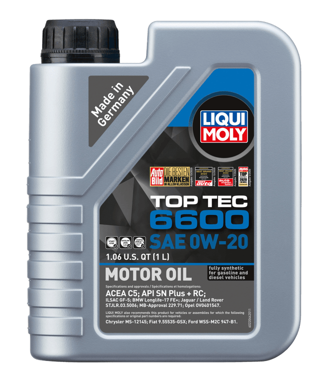 LIQUI MOLY - LIQUI MOLY 1L Top Tec 6600 Motor Oil 0W20 - Case of 6 - Panda Motorworks