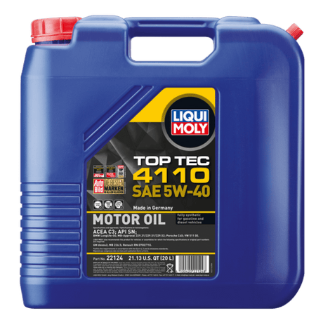 LIQUI MOLY - LIQUI MOLY 20L Top Tec 4110 Motor Oil 5W - 40 - Panda Motorworks
