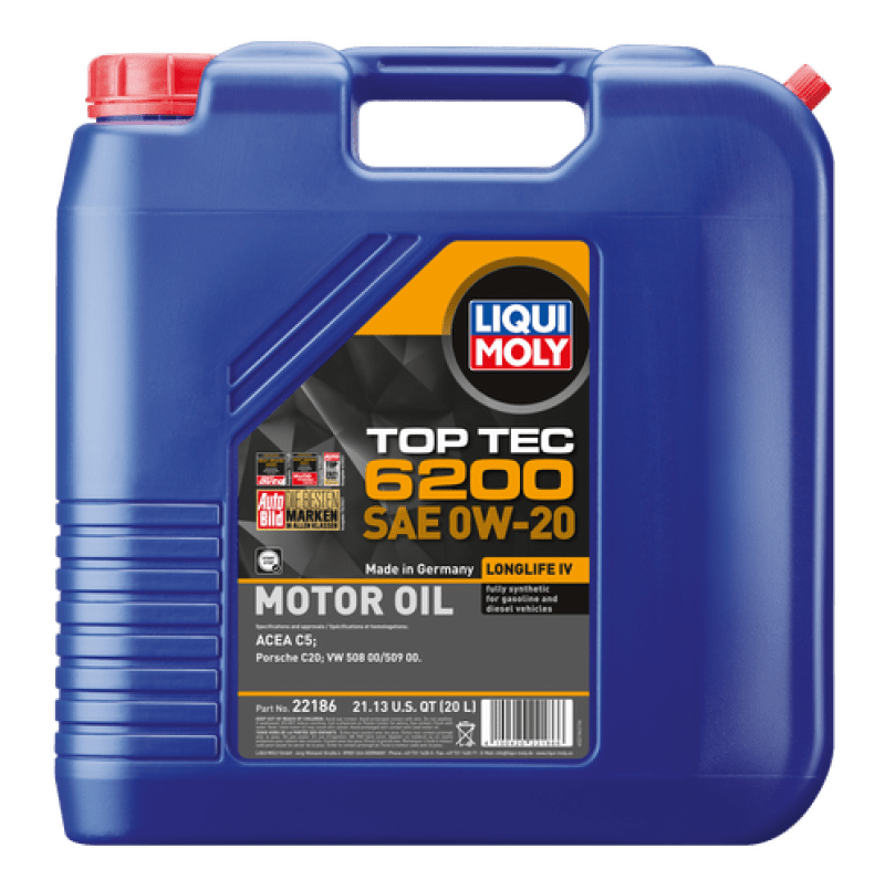 LIQUI MOLY - LIQUI MOLY 20L Top Tec 6200 Motor Oil 0W - 20 - Panda Motorworks