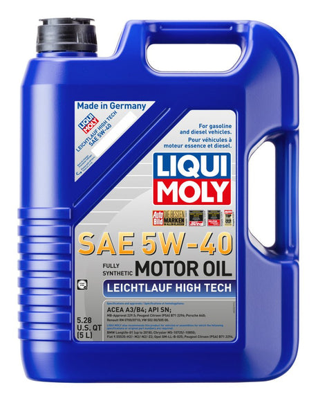 LIQUI MOLY - LIQUI MOLY 5L Leichtlauf (Low Friction) High Tech Motor Oil 5W40 - Case of 4 - Panda Motorworks