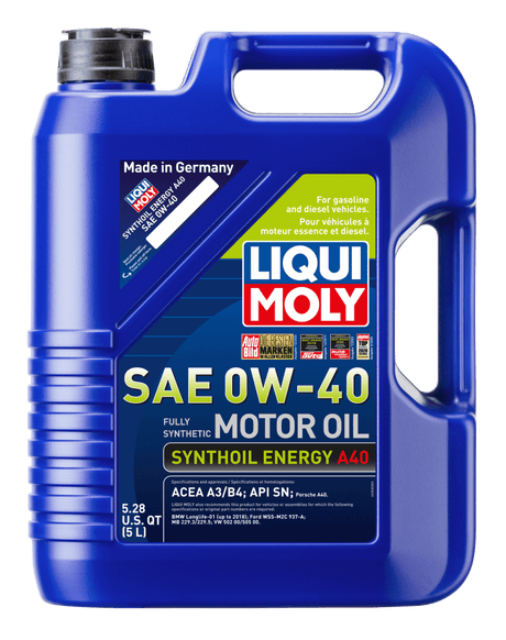 LIQUI MOLY - LIQUI MOLY 5L Synthoil Energy A40 Motor Oil SAE 0W40 - Case of 4 - Panda Motorworks