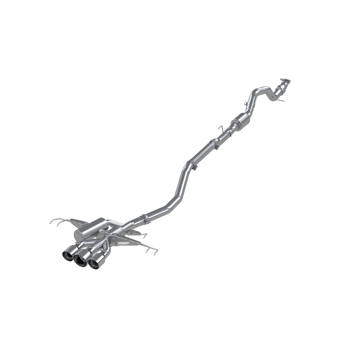 MBRP - MBRP 17 - 22 Honda Civic Type R 2.0L T304 Stainless Steel 3.0in Cat - Back w/Triple Center Outlet - Panda Motorworks