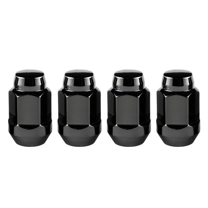 McGard - McGard Hex Lug Nut (Cone Seat Bulge Style) M14X1.5 / 22mm Hex / 1.635in. Length (4 - Pack) - Black