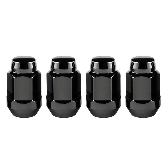 McGard - McGard Hex Lug Nut (Cone Seat Bulge Style) M14X1.5 / 22mm Hex / 1.635in. Length (4 - Pack) - Black