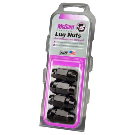 McGard - McGard Hex Lug Nut (Cone Seat Bulge Style) M14X1.5 / 22mm Hex / 1.635in. Length (4 - Pack) - Black