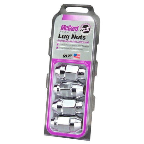 McGard - McGard Hex Lug Nut (Cone Seat Bulge Style) M14X1.5 / 22mm Hex / 1.635in. Length (4 - Pack) - Chrome