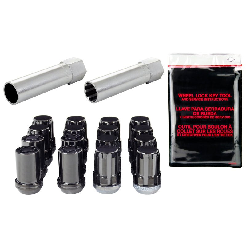 McGard - McGard SplineDrive Tuner 4 Lug Install Kit w/Locks & Tool (Cone) M12X1.5 / 13/16 Hex - Black