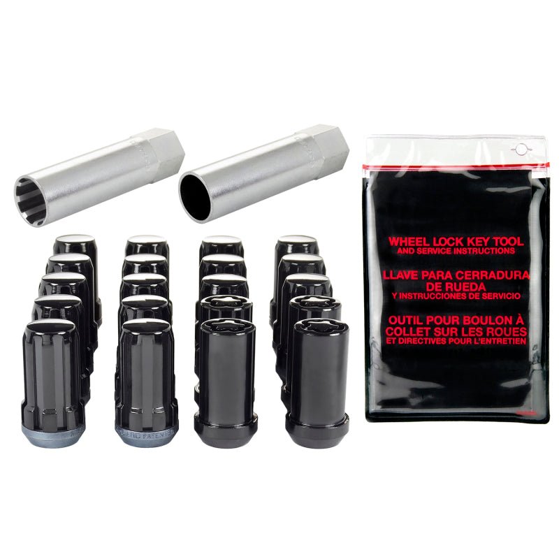 McGard - McGard SplineDrive Tuner 5 Lug Install Kit w/Locks & Tool (Cone) M14X1.5 / 22mm Hex - Blk