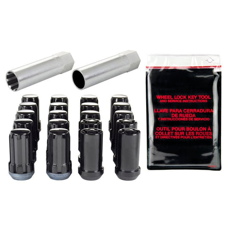 McGard - McGard SplineDrive Tuner 5 Lug Install Kit w/Locks & Tool (Cone) M14X1.5 / 22mm Hex - Blk