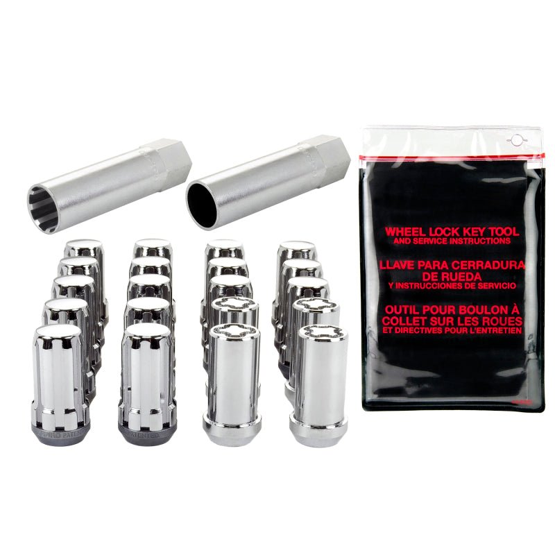 McGard - McGard SplineDrive Tuner 5 Lug Install Kit w/Locks & Tool (Cone) M14X1.5 / 22mm Hex - Chrome