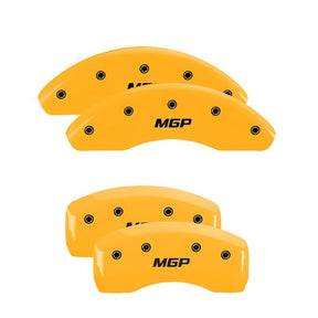 MGP - MGP 4 Caliper Covers Engraved Front & Rear MGP Yellow finish black ch - Panda Motorworks