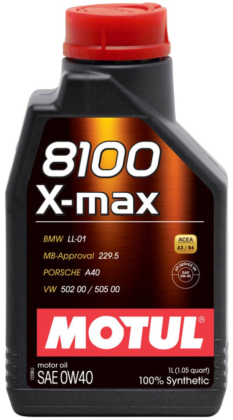 Motul - Motul 1L Synthetic Engine Oil 8100 0W40 X - MAX - Porsche A40 - Panda Motorworks