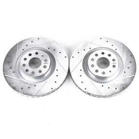 PowerStop - Power Stop 15 - 18 Audi S3 Front Evolution Drilled & Slotted Rotors - Pair