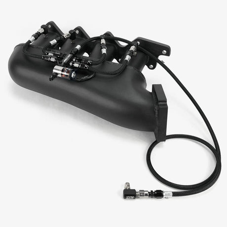 Pro Meth - 4 CYLINDER DIRECT PORT WITH SPLIT DISTRIBUTION BLOCK & LOW ELBOW NOZZLE HOLDERS (BRAIDED HOSES)