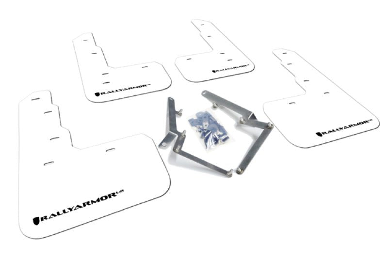 Rally Armor - Rally Armor 17 - 18 Honda Civic Type R (Type R Only) UR White Mud Flap w/ Black Logo