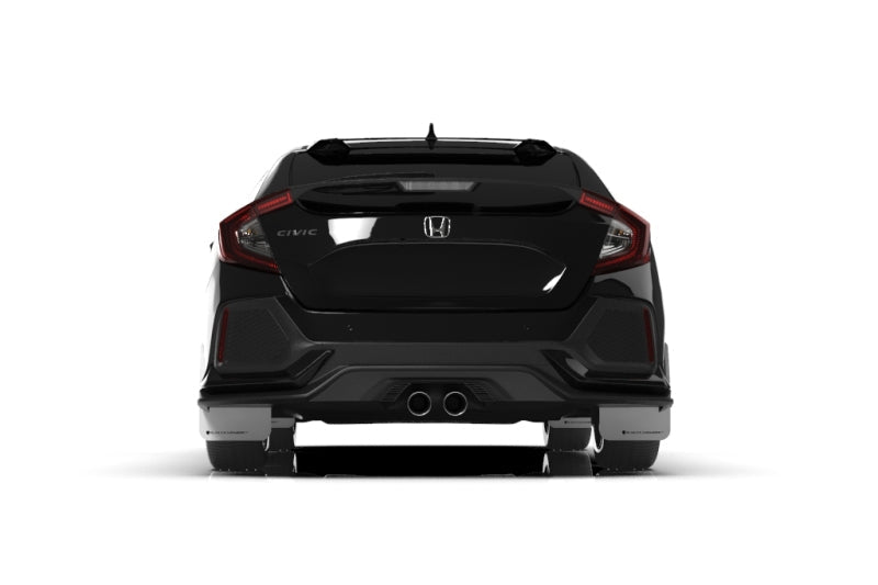 Rally Armor - Rally Armor 17 - 19 Civic Sport Touring & Hatch Only UR White Mud Flap w/ Black Logo
