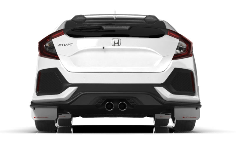 Rally Armor - Rally Armor 17 - 19 Civic Sport Touring & Hatch only UR White Mud Flap w/ Red Logo