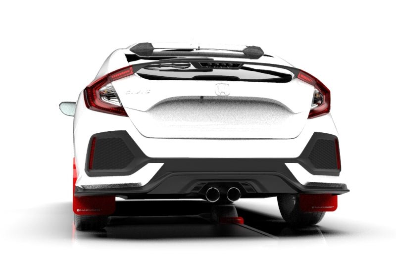 Rally Armor - Rally Armor 17 - 19 Honda Civic Sport Touring Red UR Mud Flap w/ White Logo