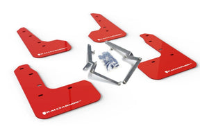 Rally Armor - Rally Armor 17 - 19 Honda Civic Sport Touring Red UR Mud Flap w/ White Logo