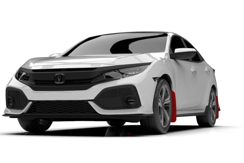 Rally Armor - Rally Armor 17 - 19 Honda Civic Sport Touring Red UR Mud Flap w/ White Logo