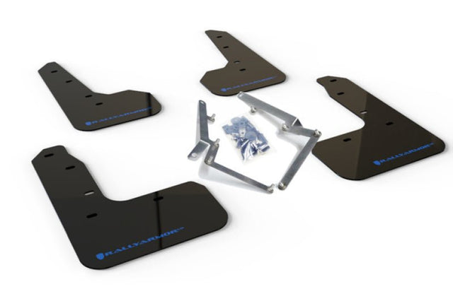 Rally Armor - Rally Armor 17 - 19 Honda Civic Sport Touring UR Black Mud Flap w/ Blue Logo