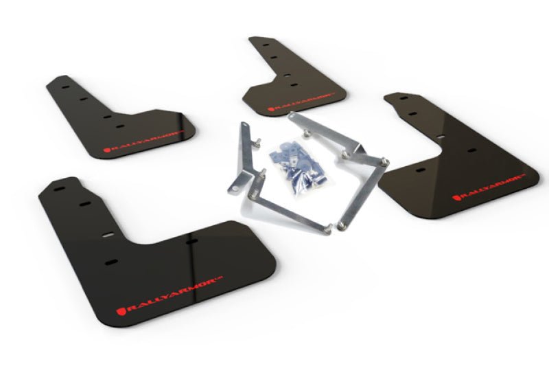 Rally Armor - Rally Armor 17 - 19 Honda Civic Sport Touring UR Black Mud Flap w/ Red Logo