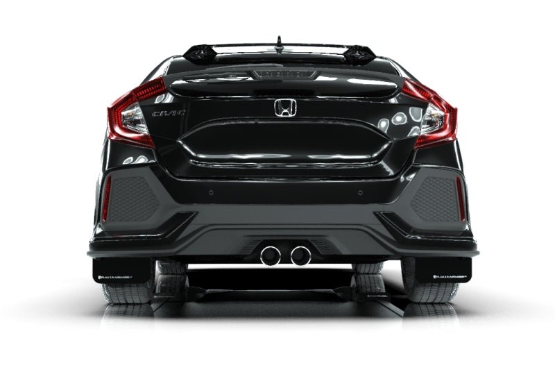 Rally Armor - Rally Armor 17 - 19 Honda Civic Sport Touring UR Black Mud Flap w/ White Logo