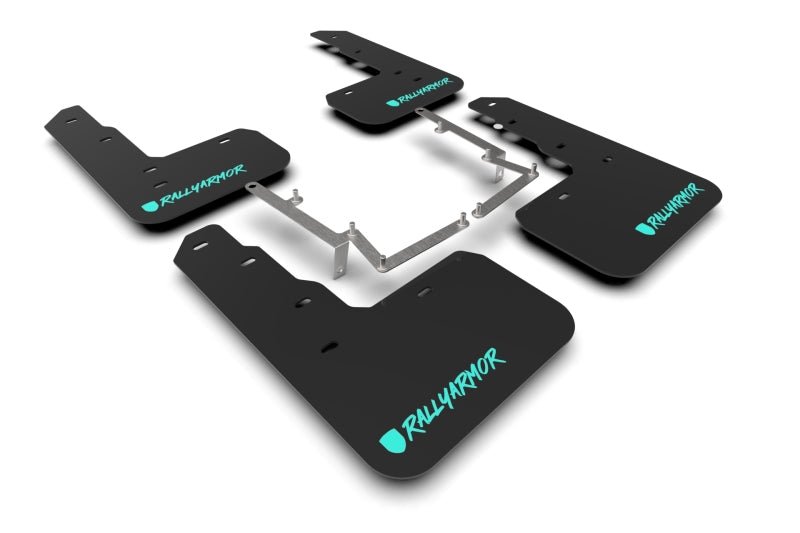 Rally Armor - Rally Armor 17 - 21 Honda Civic Type R Black UR Mud Flap Altered Font Teal Logo - Panda Motorworks