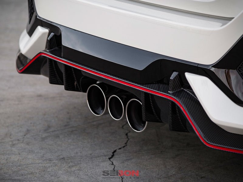 Seibon - Seibon 16 - 17 Honda Civic Type R OEM Carbon Fiber Rear Lip - Panda Motorworks