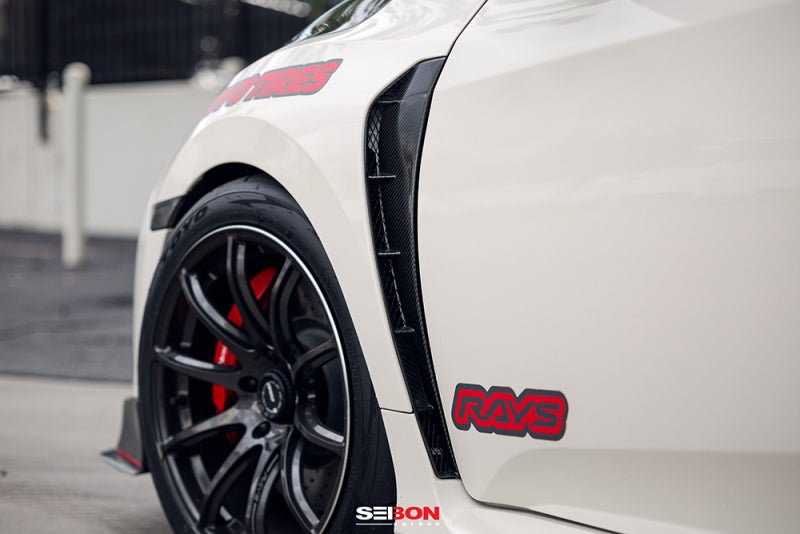 Seibon - Seibon 17 - 18 Honda Civic Type - R Carbon Fiber Fender Ducts (Pair) - Panda Motorworks
