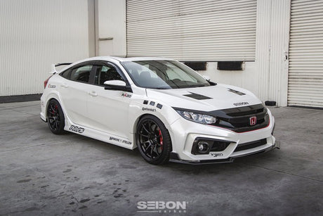 Seibon - Seibon 2016 - 2020 Honda Civic Coupe/Sedan/Hatchback TS - Style Carbon Fiber Hood