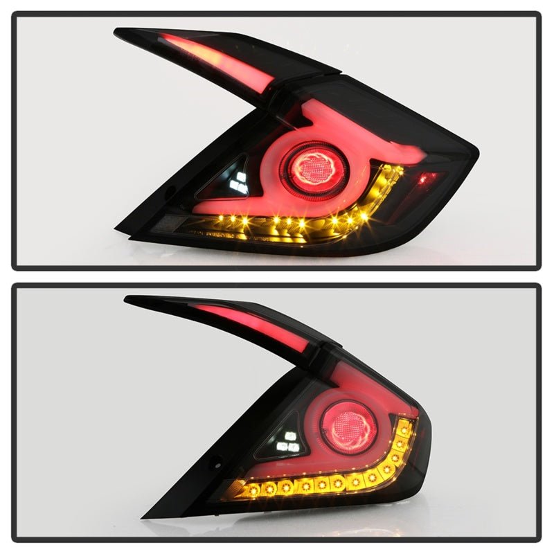 SPYDER - Spyder 16 - 18 Honda Civic 4 Door Light Bar LED Tail Lights - Black Smoke (ALT - YD - HC164D - LB - BSM) - Panda Motorworks