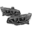 SPYDER - Spyder 16 - 18 Honda Civic 4Dr w/LED Seq Turn Sig Lights Proj Headlight - Black - PRO - YD - HC16 - SEQ - BK - Panda Motorworks