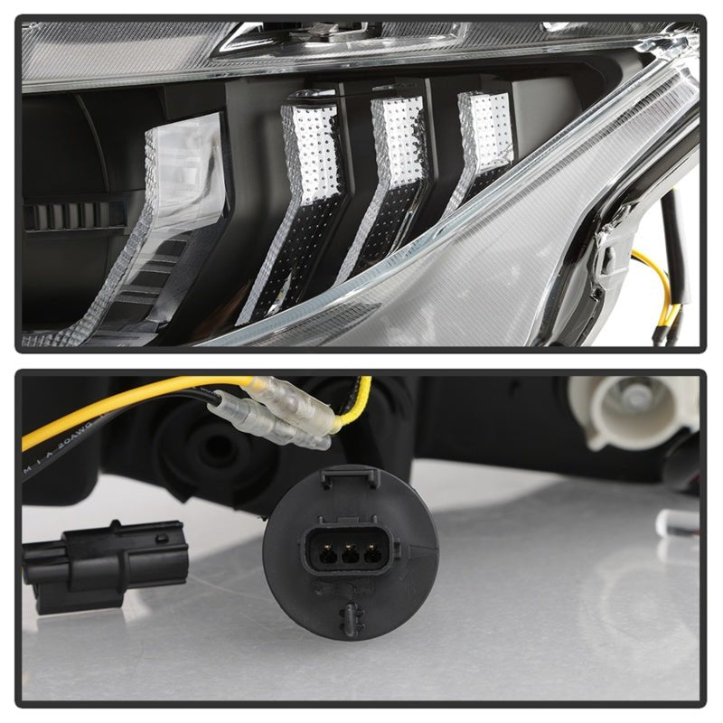 SPYDER - Spyder 16 - 18 Honda Civic 4Dr w/LED Seq Turn Sig Lights Proj Headlight - Black - PRO - YD - HC16 - SEQ - BK - Panda Motorworks