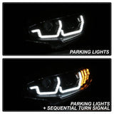 SPYDER - Spyder 16 - 18 Honda Civic 4Dr w/LED Seq Turn Sig Lights Proj Headlight - Black - PRO - YD - HC16 - SEQ - BK - Panda Motorworks