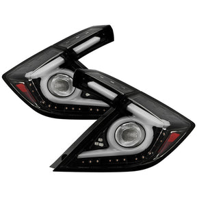 SPYDER - Spyder 16 - 19 Honda Civic 5 Door Hatchback Light Bar LED Tail Lights - Black Chrome(ALT - YD - HC16HB - BC) - Panda Motorworks