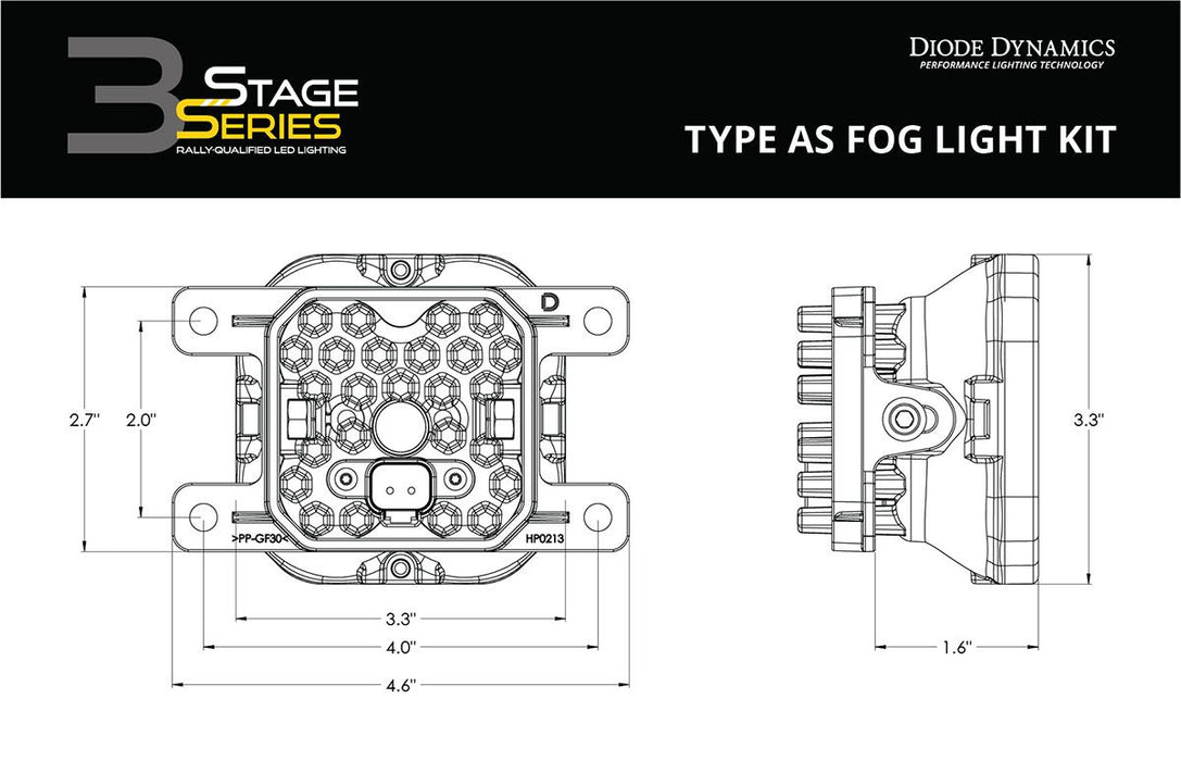SS3 LED Fog Light Kit for 2021 Ford Bronco (w/ Standard Bumper)