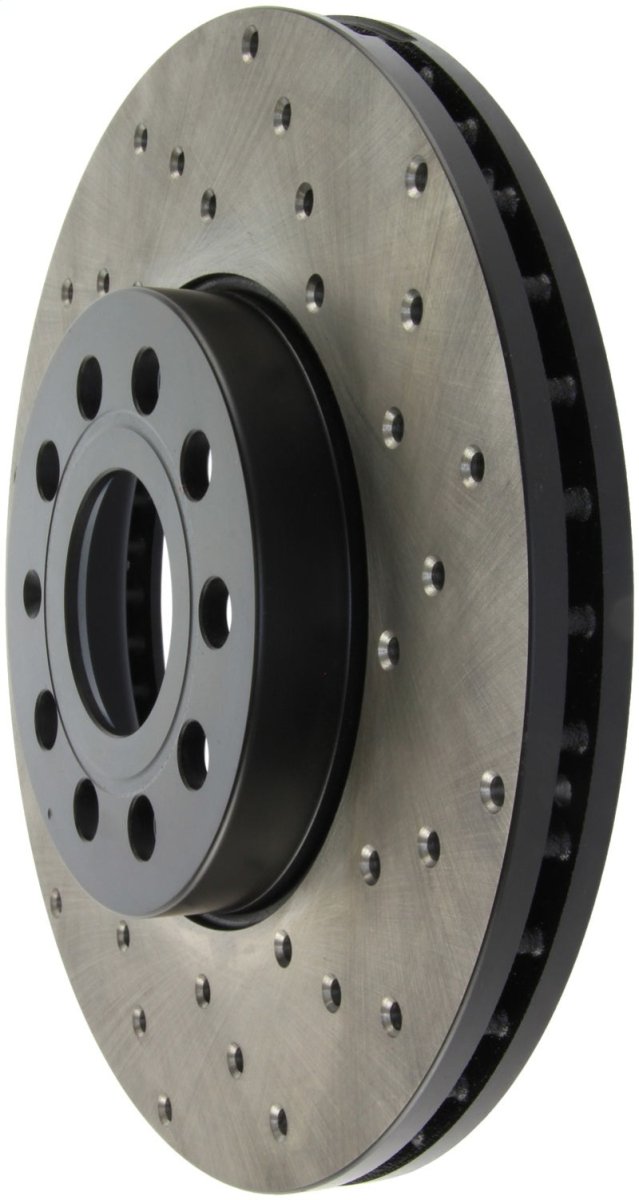 Stoptech - StopTech 05 - 10 VW Jetta (Exc Wagon) / 09 - 10 Jetta Wagon / 07 - 10 Rabbit Drilled Left Front Rotor - Panda Motorworks