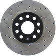 Stoptech - StopTech 05 - 10 VW Jetta (Exc Wagon) / 09 - 10 Jetta Wagon / 07 - 10 Rabbit Drilled Right Front Rotor - Panda Motorworks