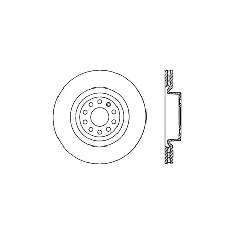 Stoptech - Stoptech 06 - 10 Audi A3 / 08 - 10 TT / 99 - 10 TT Quattro / 09 VW CC Front High Carbon CRYO - STOP Roto - Panda Motorworks