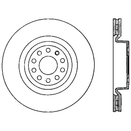 Stoptech - Stoptech 06 - 10 Audi A3 / 08 - 10 TT / 99 - 10 TT Quattro / 09 VW CC Front High Carbon CRYO - STOP Roto - Panda Motorworks