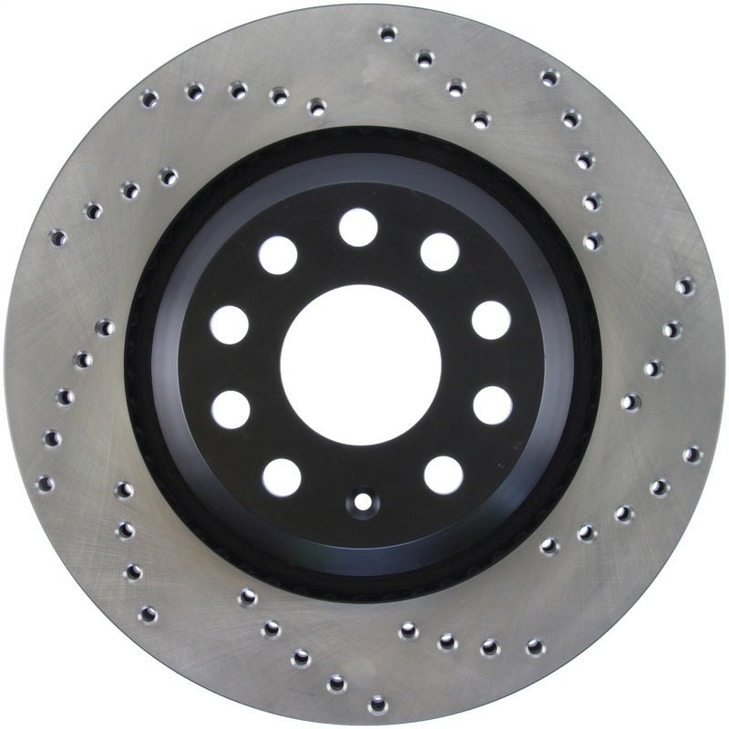 Stoptech - StopTech 09 - 13 VW CC 3.6L VR6 / 08 - 09 & 12 Golf R/Golf R32 Drilled Left Rear Rotor - Panda Motorworks
