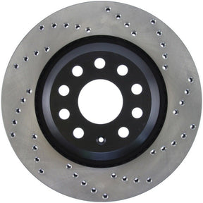 Stoptech - StopTech 09 - 13 VW CC 3.6L VR6 / 08 - 09 & 12 Golf R/Golf R32 Drilled Left Rear Rotor - Panda Motorworks