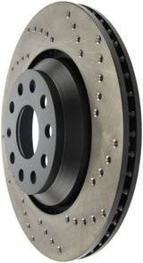Stoptech - StopTech 09 - 13 VW CC 3.6L VR6 / 08 - 09 & 12 Golf R/Golf R32 Drilled Left Rear Rotor - Panda Motorworks