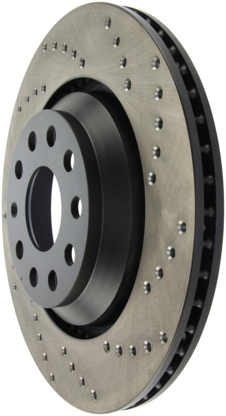 Stoptech - StopTech 09 - 13 VW CC 3.6L VR6 / 08 - 09 & 12 Golf R/Golf R32 Drilled Left Rear Rotor - Panda Motorworks