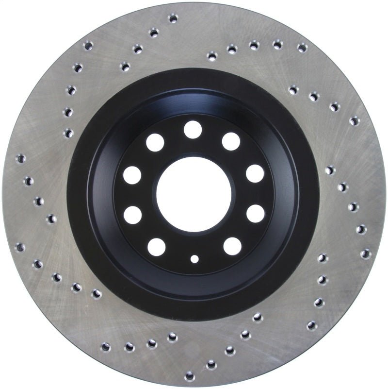 Stoptech - StopTech 09 - 13 VW CC 3.6L VR6 / 08 - 09 & 12 Golf R/Golf R32 Drilled Left Rear Rotor - Panda Motorworks