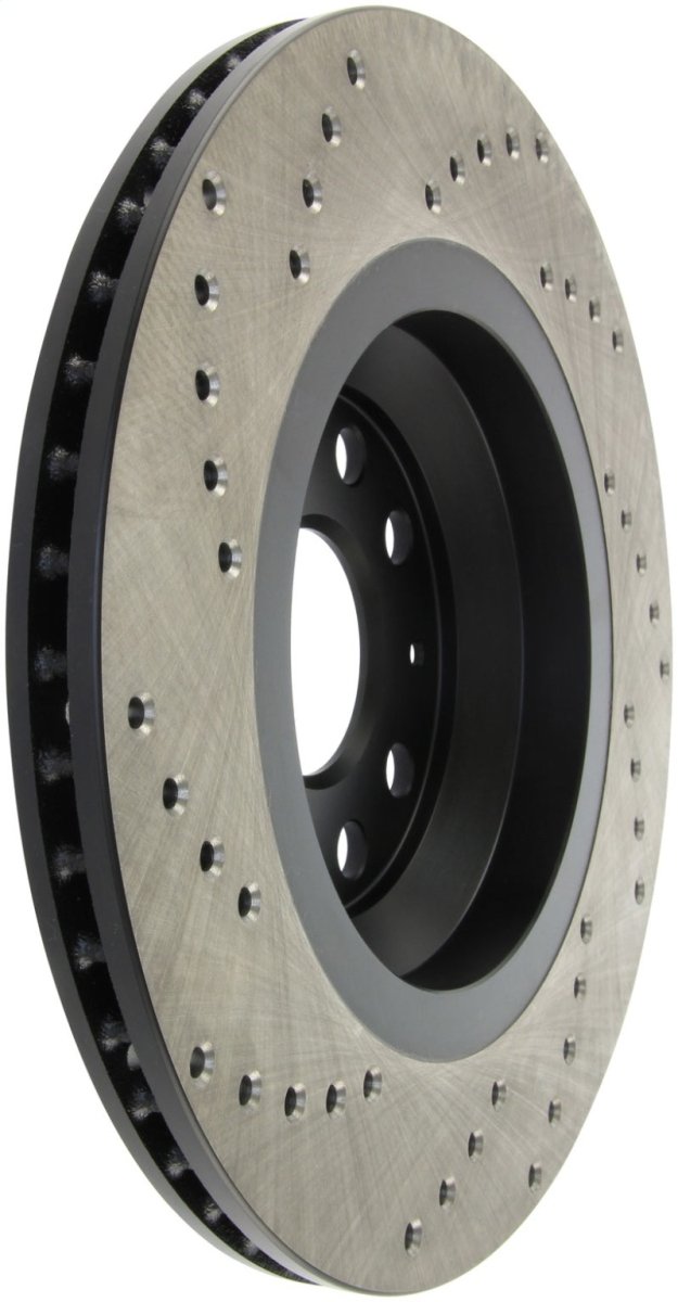 Stoptech - StopTech 09 - 13 VW CC 3.6L VR6 / 08 - 09 & 12 Golf R/Golf R32 Drilled Left Rear Rotor - Panda Motorworks