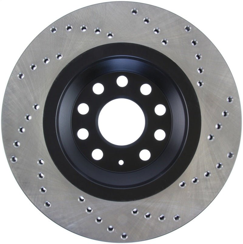 Stoptech - StopTech 09 - 13 VW CC 3.6L VR6 / 08 - 09 & 12 Golf R/Golf R32 Drilled Right Rear Rotor - Panda Motorworks